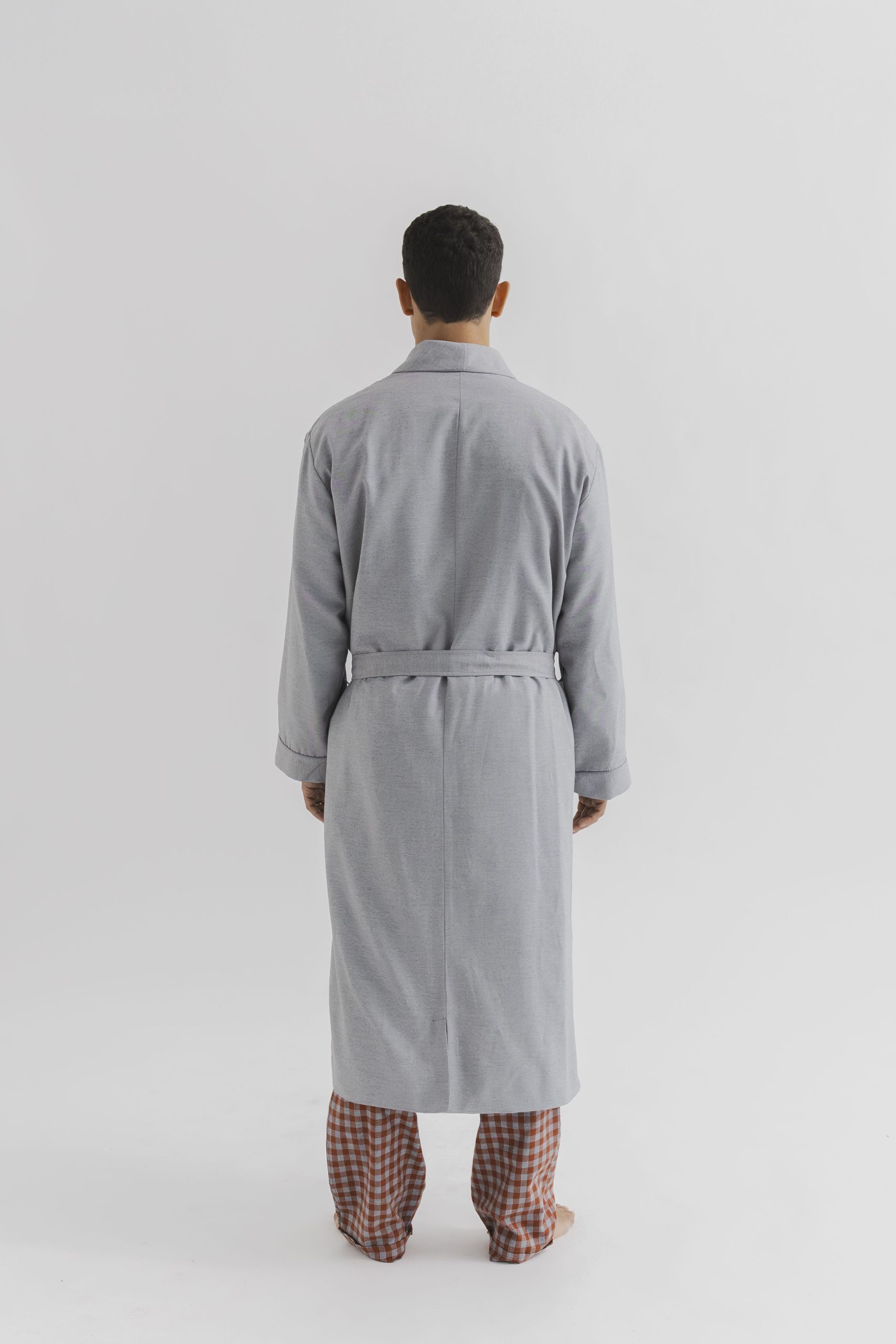 GREY TWILL MEN`S ROBE - Image 2